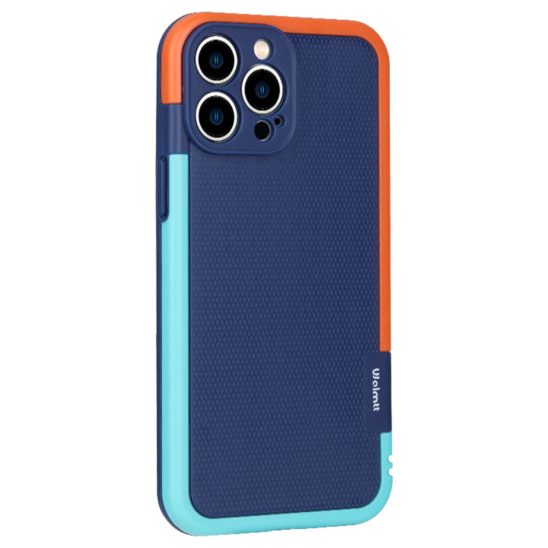 WOLMTT For iPhone 14 Pro Max Case Dual Color Frame Rhombus Texture PC+TPU Anti-drop Phone Cover WOLMTT For iPhone 14 Pro Max Case Dual Color Frame Rhombus Texture PC+TPU Anti-drop Phone Cover